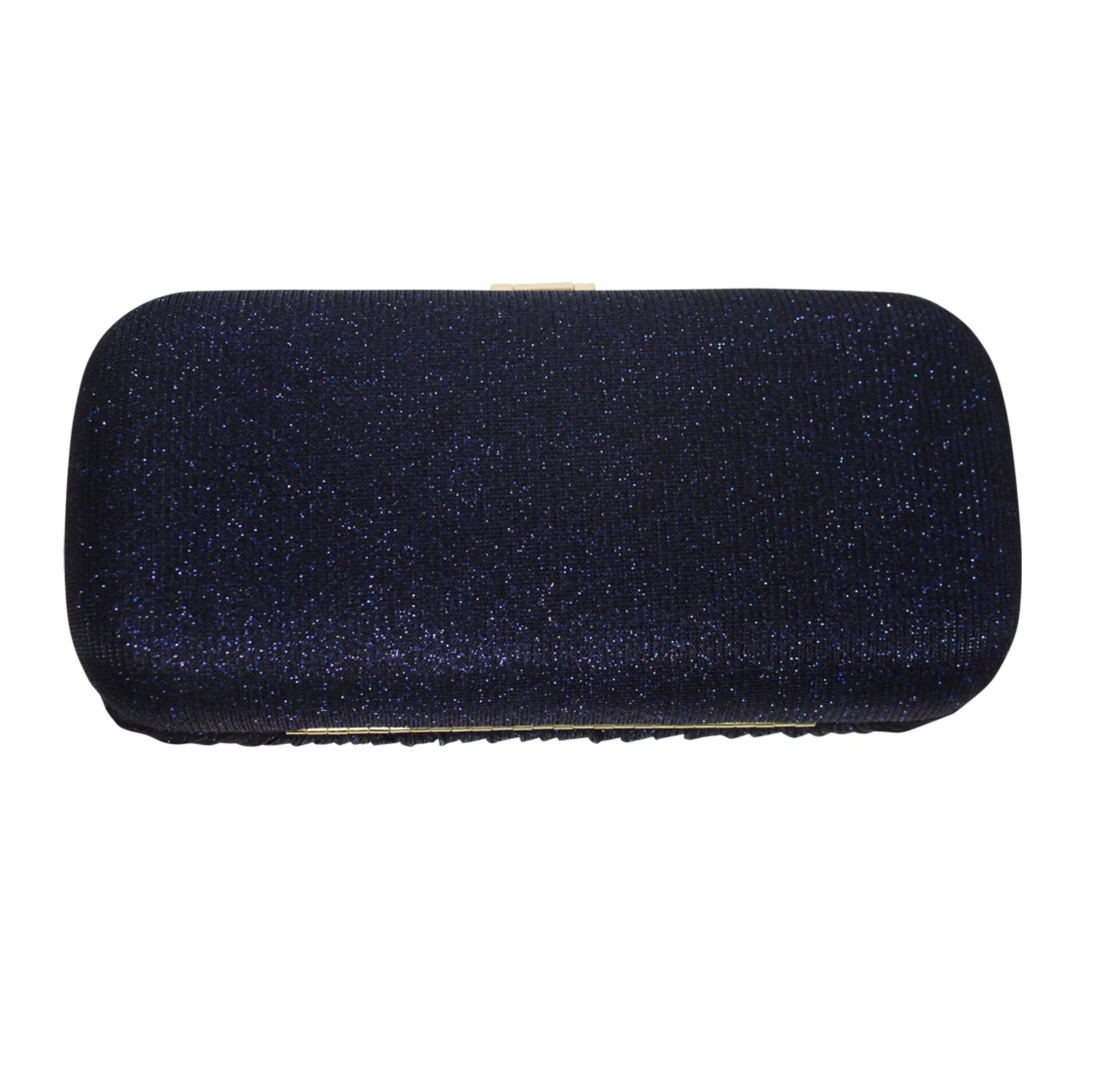 Sparkly Gold Leaf Shimmery Navy Blue Clutch