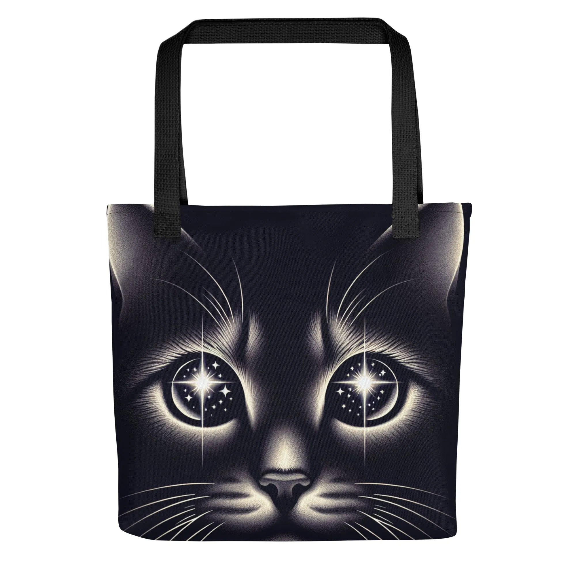 Starlight Cat Tote Bag | Spacious & Trendy | 100% Polyester Fabric | Durable Cotton Handles