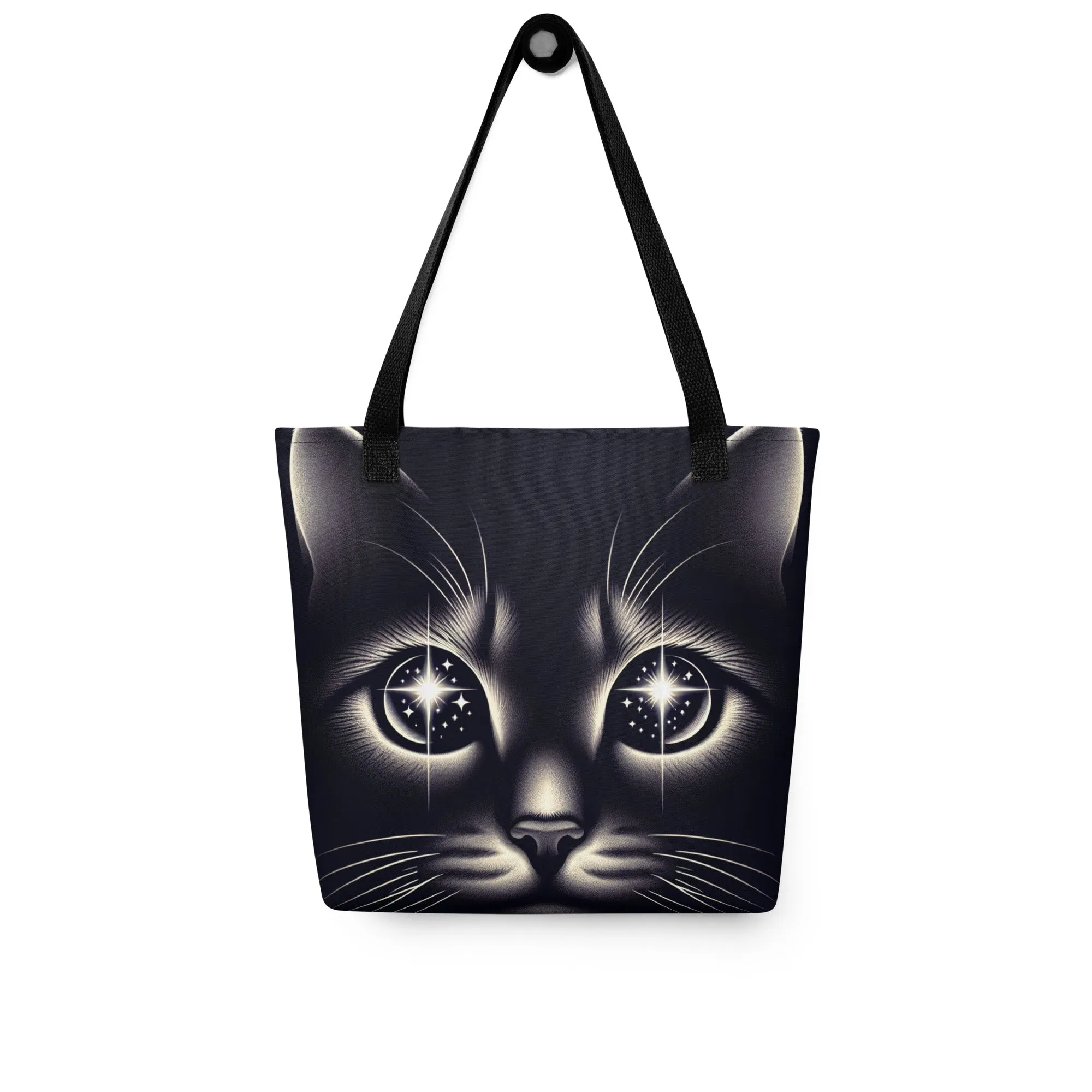 Starlight Cat Tote Bag | Spacious & Trendy | 100% Polyester Fabric | Durable Cotton Handles