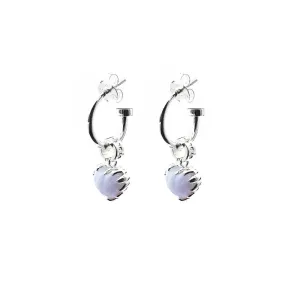 Stolen Girlfriends Club Love Anchor Earrings - Sterling Silver & Blue Lace Agate