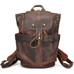 Stylish Leather Backpacks Laptop School Bag Mens Womens