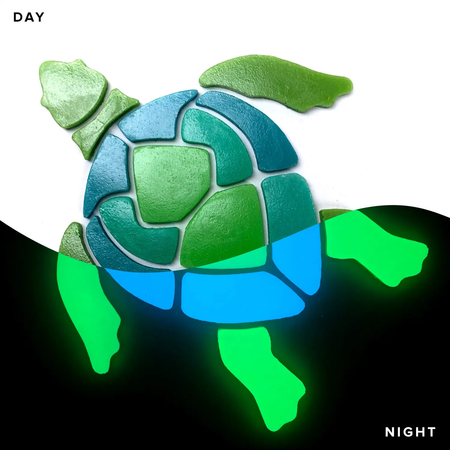 Swimming Turtle, Large - Glow in the Dark Pool Mosaic