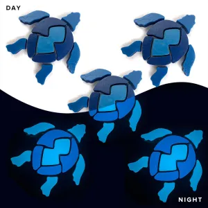 Swimming Turtle x 5, Blue - Glow in the Dark Pool Mosaics - AquaBlu Exclusive!