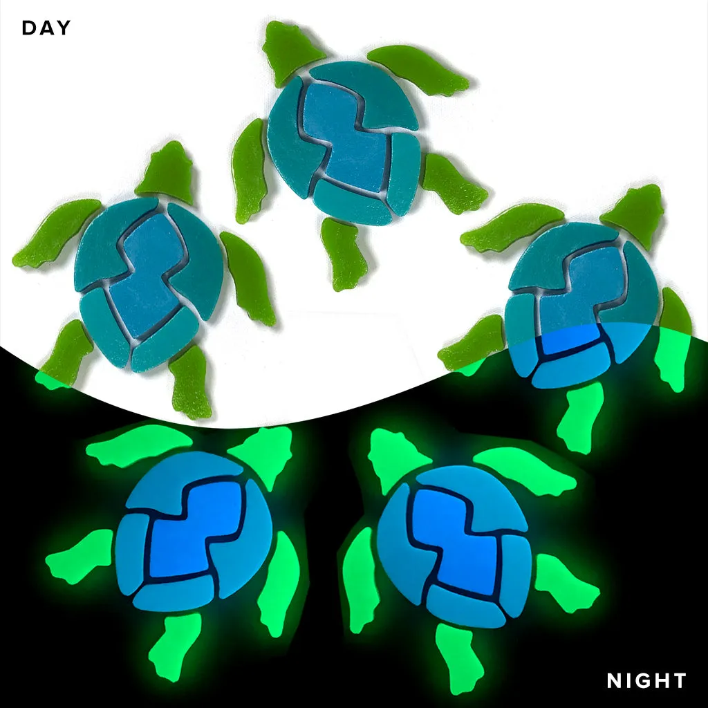 Swimming Turtle x 5 - Glow in the Dark Pool Mosaics