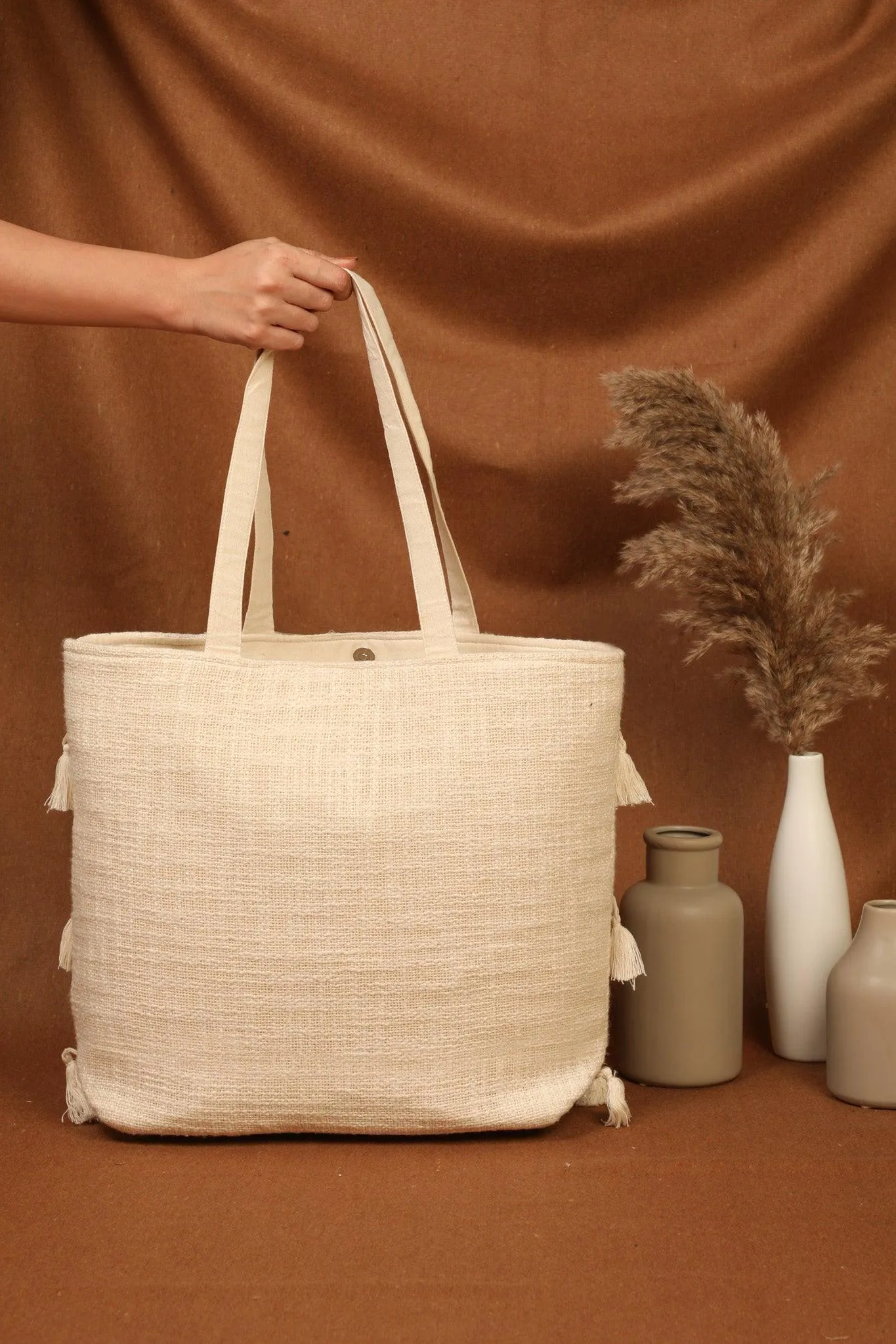 Tasseled Tote Bag