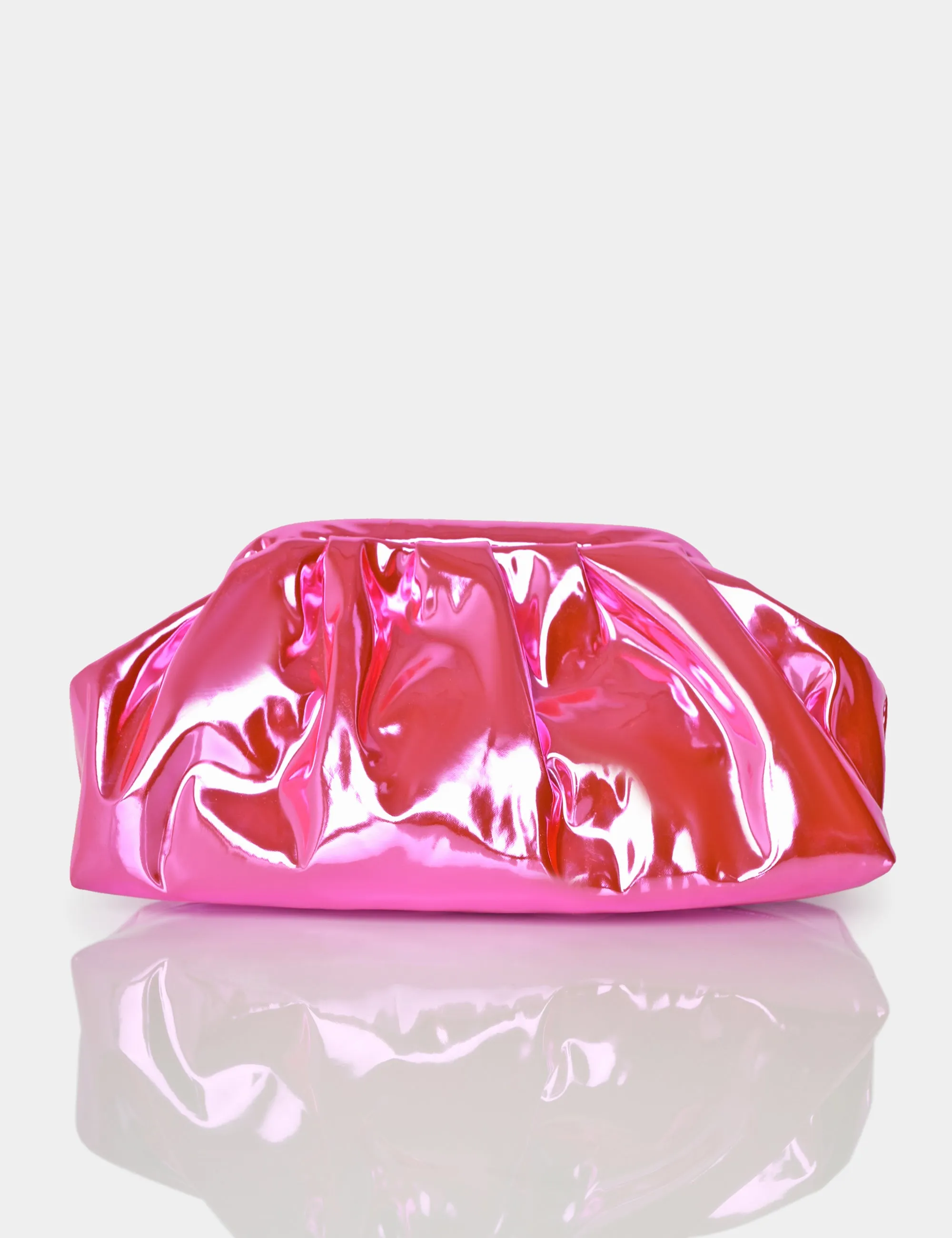 The Project Pink Iridescent Metallic Clutch Bag