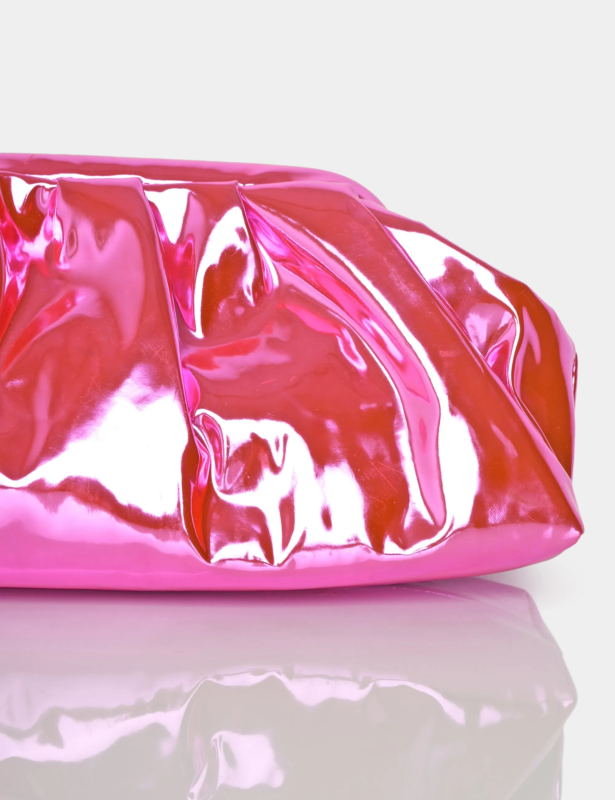 The Project Pink Iridescent Metallic Clutch Bag