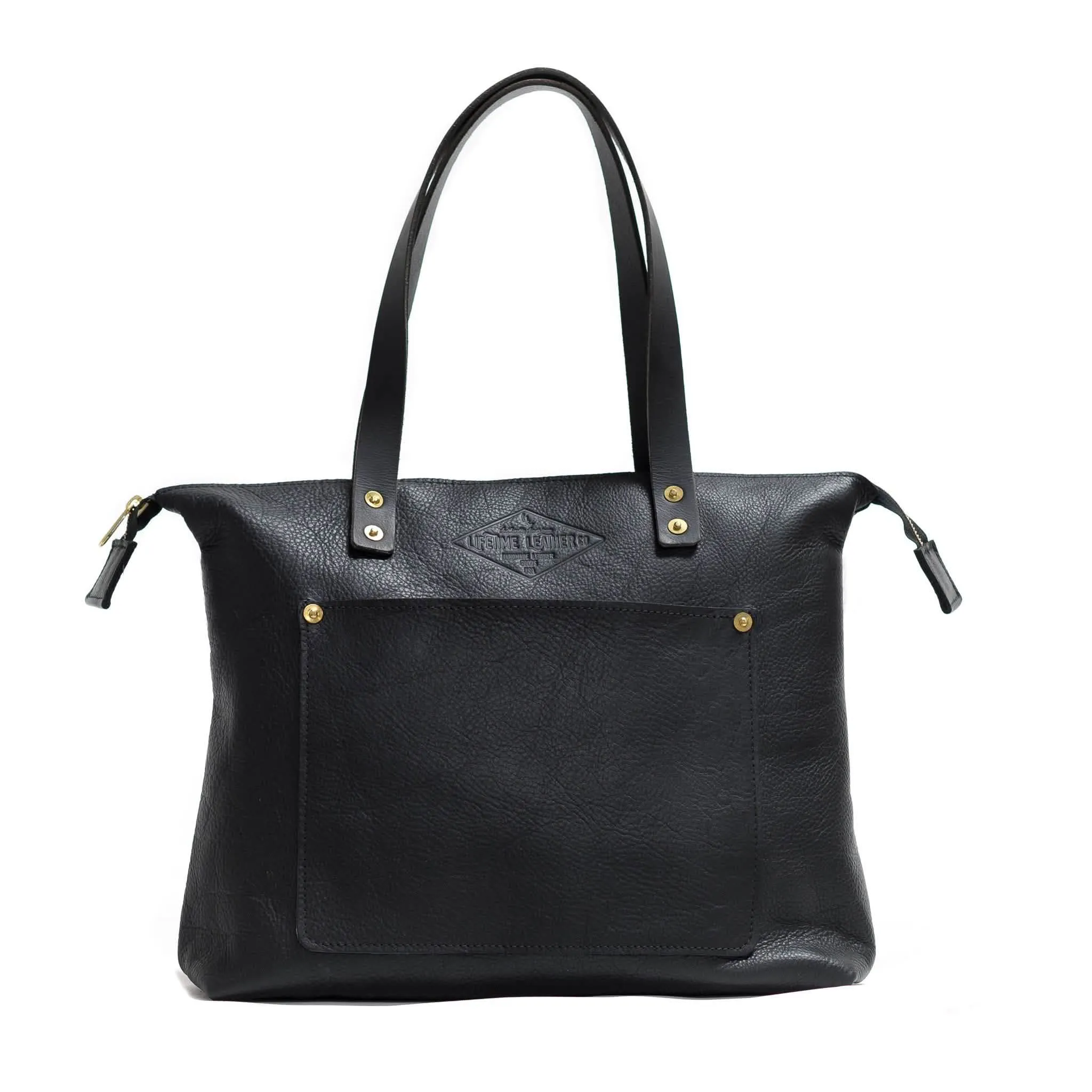 Timeless Elegance: Customizable Handmade Leather Tote - Pebble