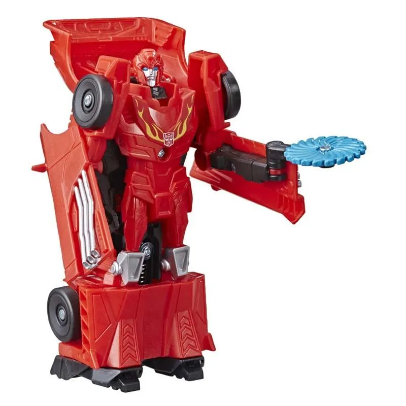 Transformers Toys Cyberverse Action Attackers: 1-Step Changer Autobot Hot Rod Action Figure - Repeatable Fusion Flame Action Attack Move