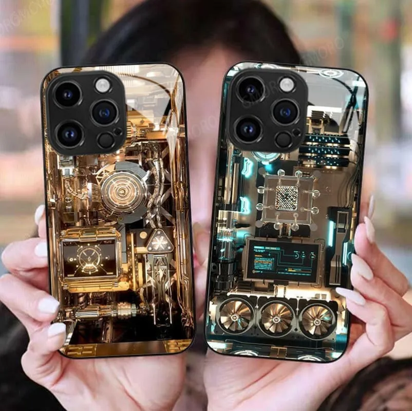 Trendy Circuit Board Design Apple Iphone Cases with Steampunk Flair