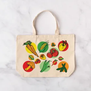 Very Veggie Canvas Grocery Tote Jumbo Tote Bag Everyday Totes