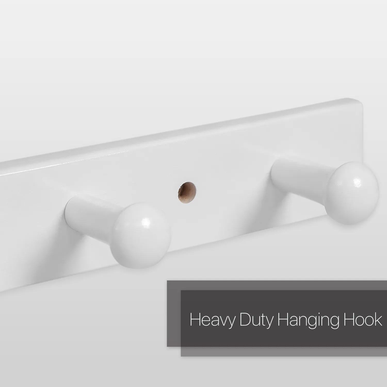 Wall Mounted Coat Hook - White