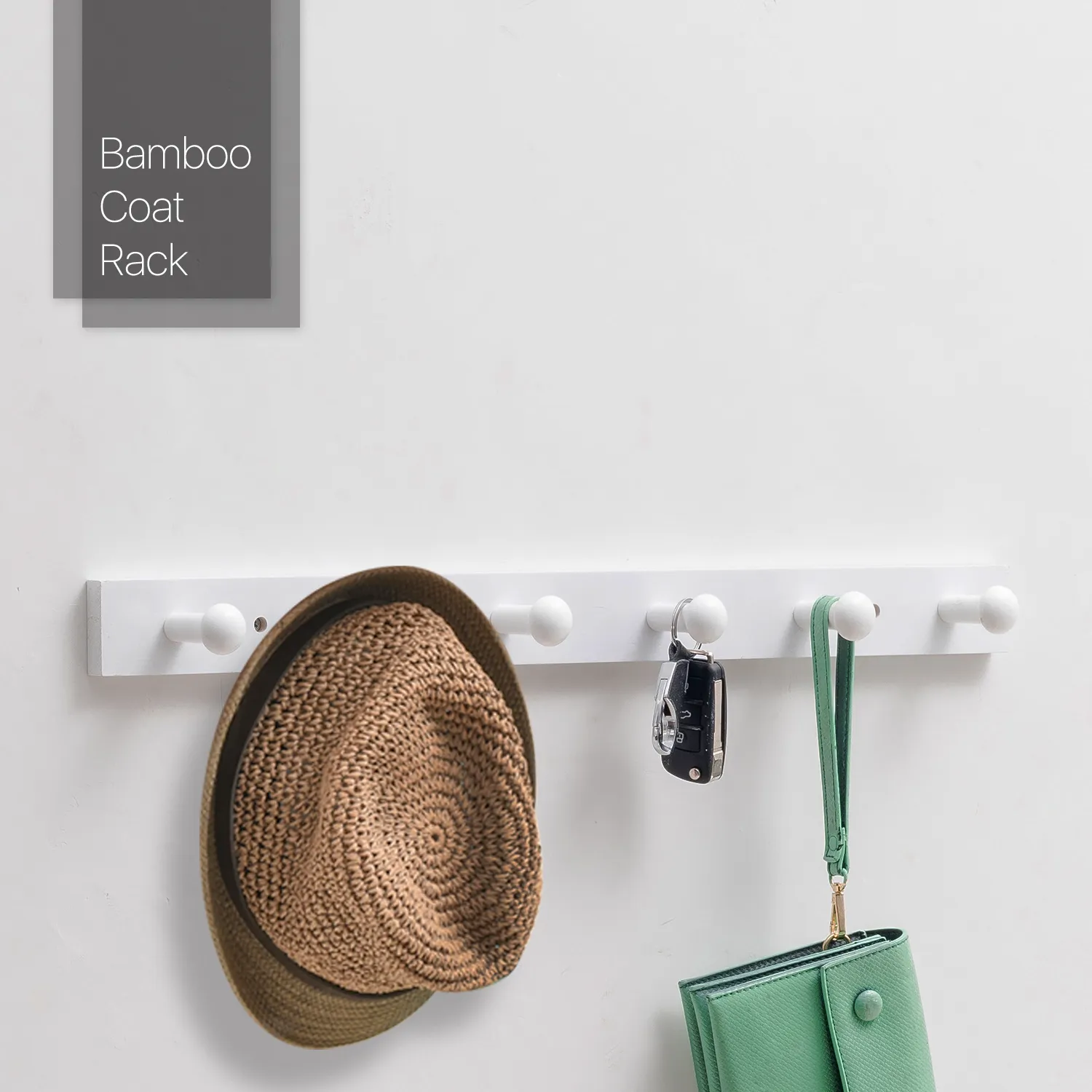 Wall Mounted Coat Hook - White