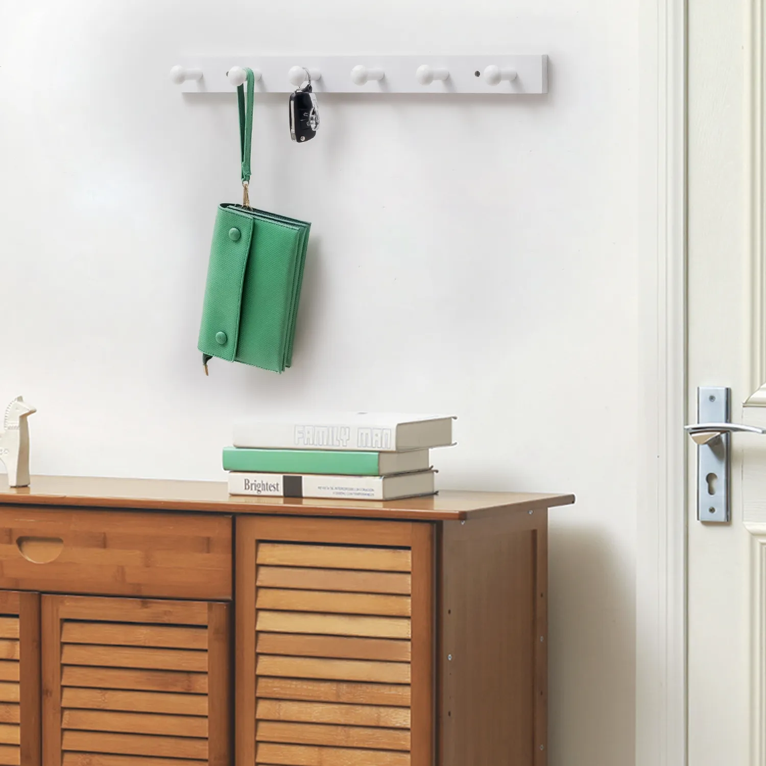 Wall Mounted Coat Hook - White