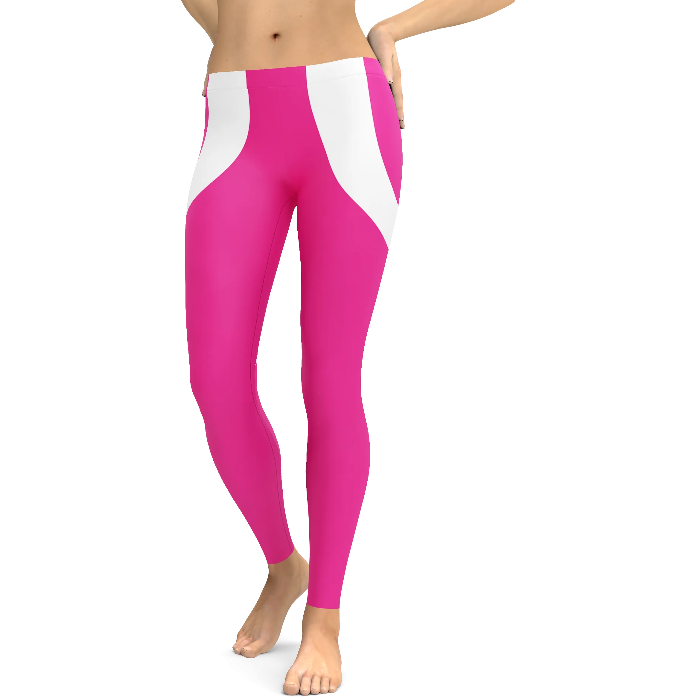 White Heart Shaped Pink Leggings