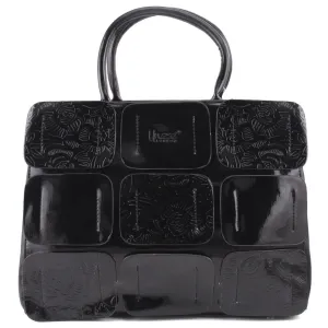 Women “DAVINA” Top Handle Satchel Style Block Textured Bag