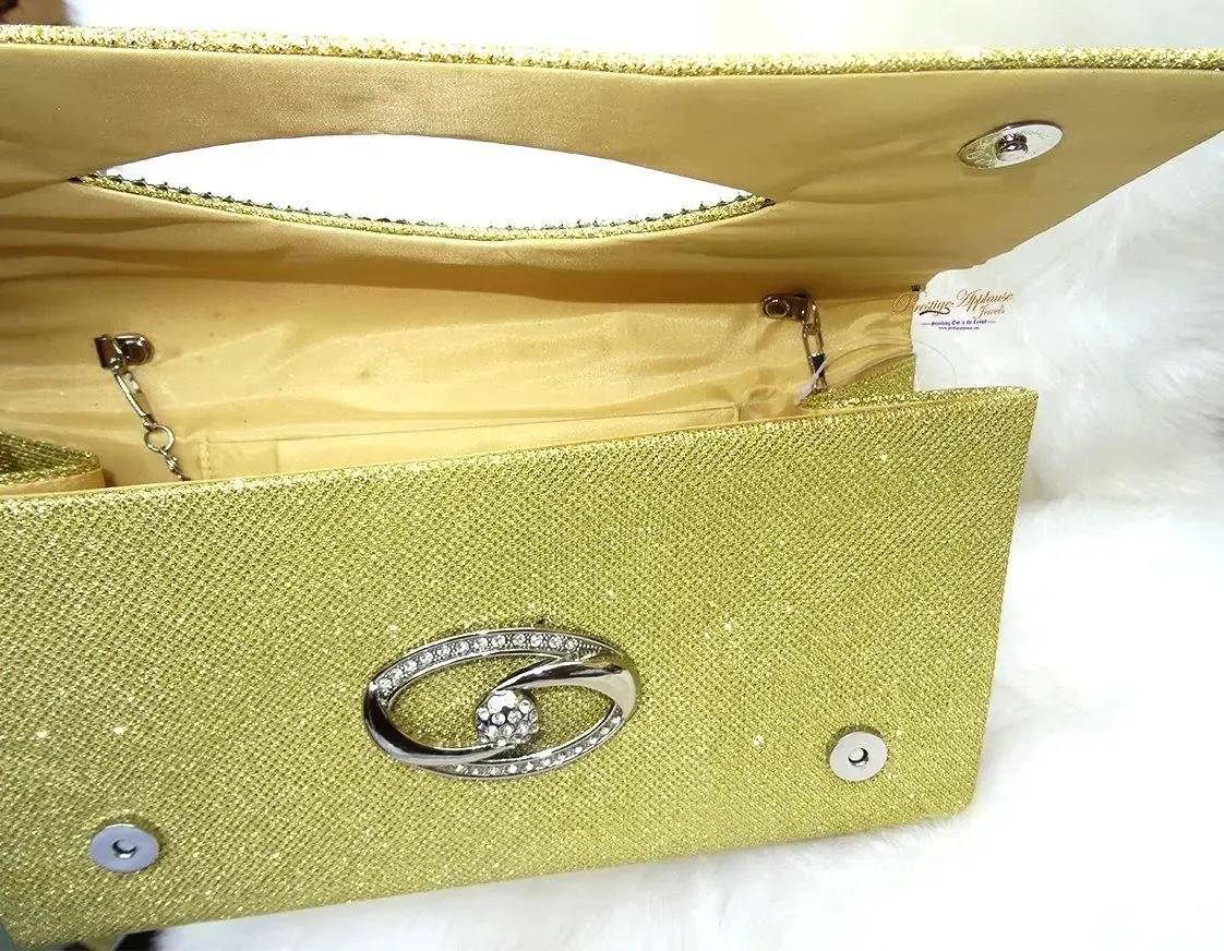 Women Envelope Clutch Bag gold sparkly clutch purse Wedding Evening Handbag