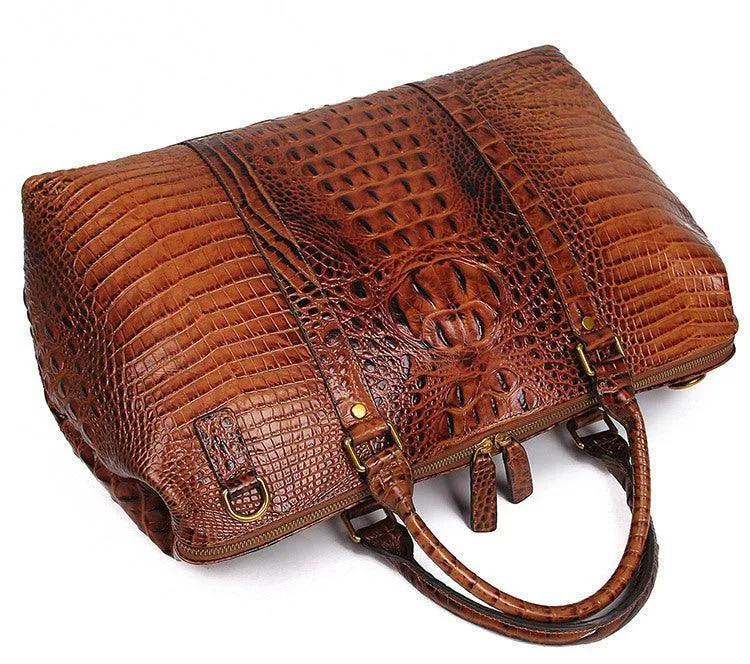 Womens Large Brown Genuine Leather Textured Shoulder