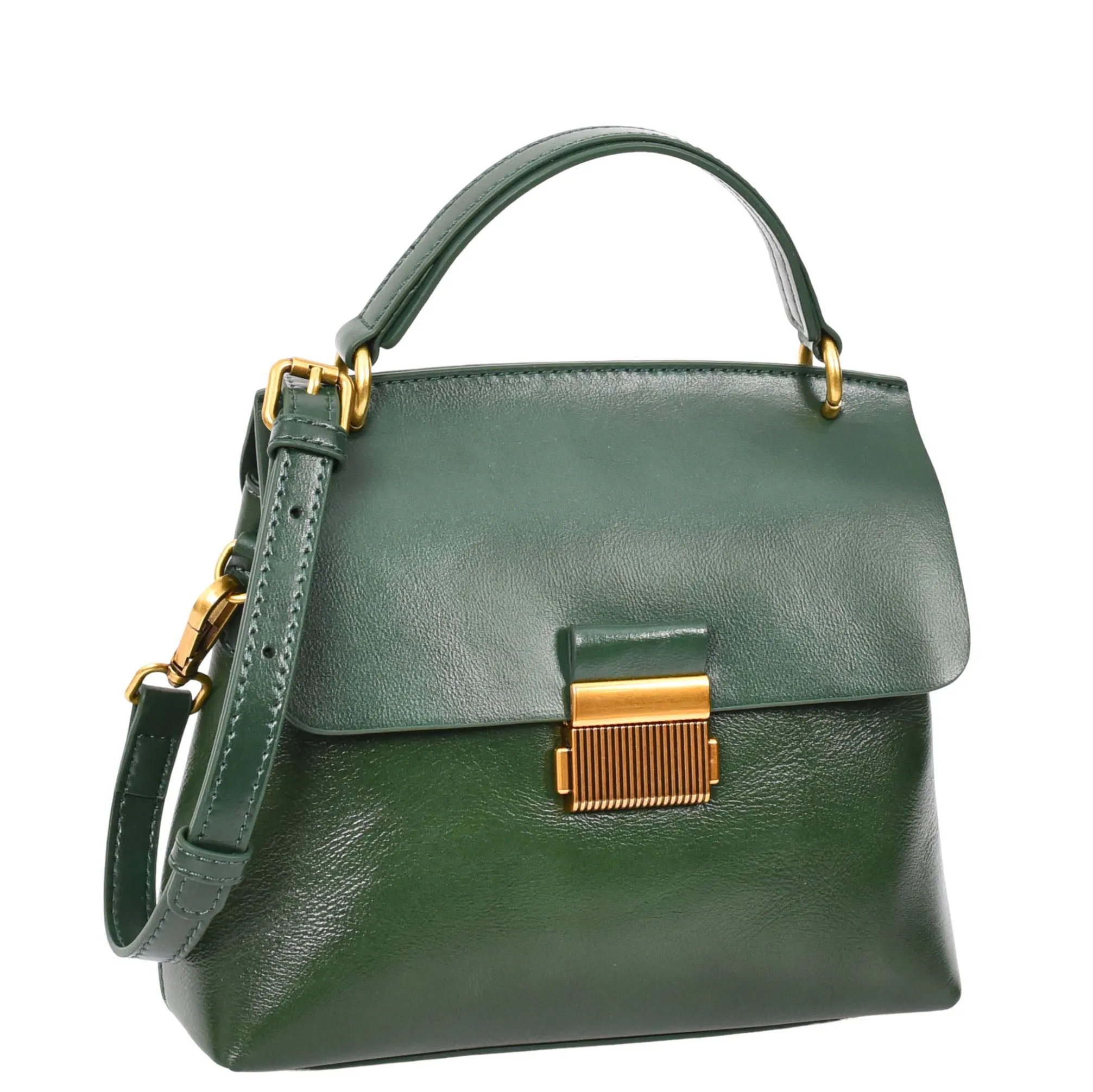 Womens Real Leather Handbag Small Evening Outgoing Fashion Tote Bag A776 Green