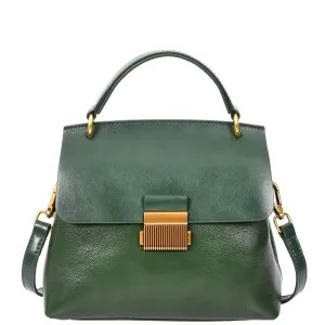 Womens Real Leather Handbag Small Evening Outgoing Fashion Tote Bag A776 Green