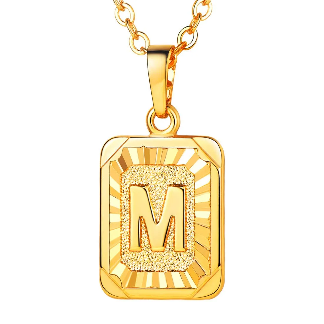 Yellow Chimes Pendant for Men and Women Gold Plated Alphabet M Statement Chain Pendant Necklace for Men and Women.