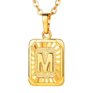 Yellow Chimes Pendant for Men and Women Gold Plated Alphabet M Statement Chain Pendant Necklace for Men and Women.